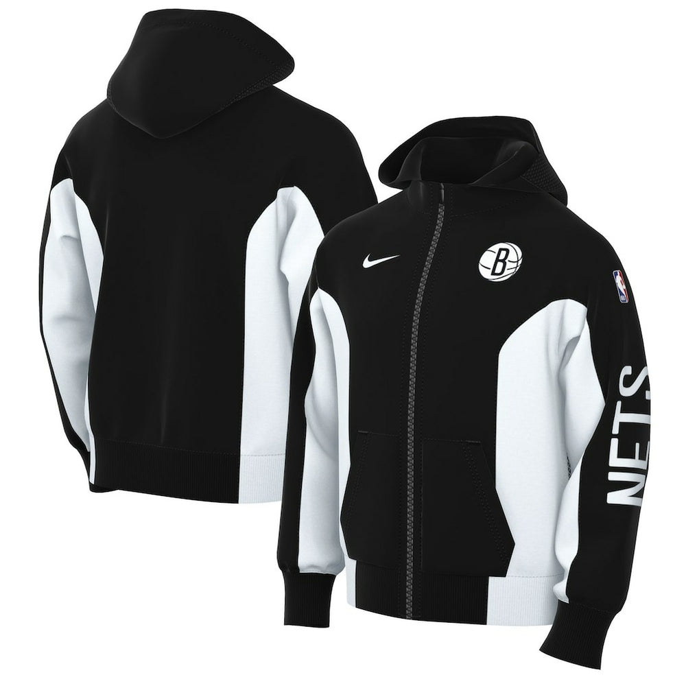 Brooklyn Nets 2023/24 Authentic Showtime Full-Zip Hoodie Black - NBA