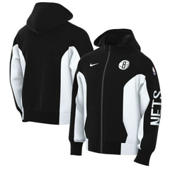 Brooklyn Nets 2023/24 Authentic Showtime Full-Zip Hoodie Black - NBA