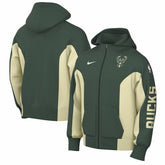 Milwaukee Bucks 2023/24 Authentic Showtime Full-Zip Hoodie Hunter Green - NBA