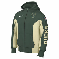 Milwaukee Bucks 2023/24 Authentic Showtime Full-Zip Hoodie Hunter Green - NBA