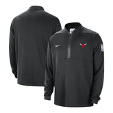 Chicago Bulls Authentic Performance Half-Zip Jacket Black - NBA