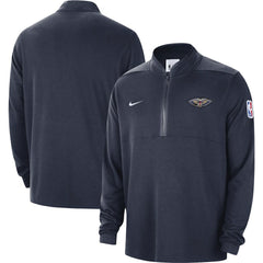 New Orleans Pelicans Authentic Performance Half-Zip Jacket Navy - NBA