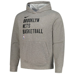 Brooklyn Nets Unisex 2023/24 Performance Spotlight On-Court Practice Pullover Hoodie Heather Gray - NBA