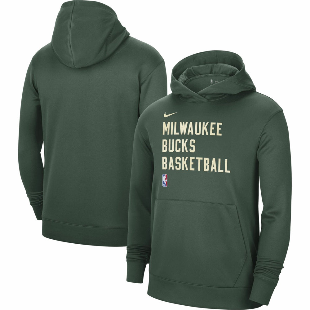 Milwaukee Bucks Unisex 2023/24 Performance Spotlight On-Court Practice Pullover Hoodie Hunter Green - NBA
