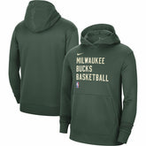 Milwaukee Bucks Unisex 2023/24 Performance Spotlight On-Court Practice Pullover Hoodie Hunter Green - NBA