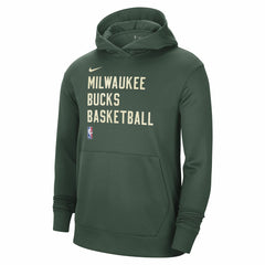 Milwaukee Bucks Unisex 2023/24 Performance Spotlight On-Court Practice Pullover Hoodie Hunter Green - NBA