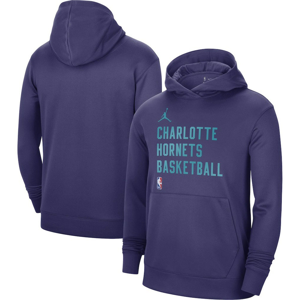 Charlotte Hornets Jordan Brand Unisex 2023/24 Performance Spotlight On-Court Practice Pullover Hoodie Purple - NBA