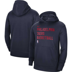 Philadelphia 76ers Unisex 2023/24 Performance Spotlight On-Court Practice Pullover Hoodie Navy - NBA