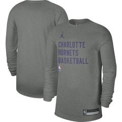 Charlotte Hornets Jordan Brand Unisex 2023/24 Legend On-Court Practice Long Sleeve T-Shirt Heather Gray - NBA