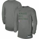 Milwaukee Bucks Unisex 2023/24 Legend On-Court Practice Long Sleeve T-Shirt Heather Gray - NBA