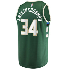 Giannis Antetokounmpo Milwaukee Bucks Big & Tall Fast Break Player Jersey Hunter Green Icon Edition - NBA