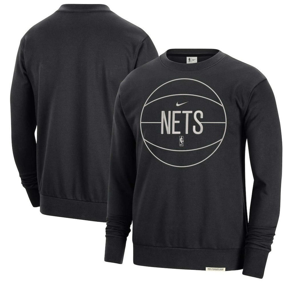 Brooklyn Nets 2023/24 Authentic Standard Issue Travel Performance Pullover Sweatshirt Black - NBA
