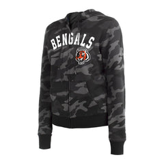 Cincinnati Bengals New Era Women's Camo Full-Zip Hoodie Black | NFL