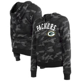 Green Bay Packers New Era Women's Camo Full-Zip Hoodie Black | NFL