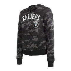 Las Vegas Raiders New Era Women's Camo Full-Zip Hoodie Black | NFL