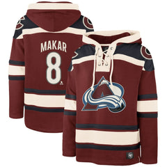 Cale Makar Colorado Avalanche '47 Player Name & Number Lacer Pullover Hoodie - Burgundy - NHL