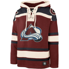 Cale Makar Colorado Avalanche '47 Player Name & Number Lacer Pullover Hoodie - Burgundy - NHL