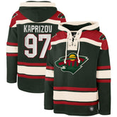 Kirill Kaprizov Minnesota Wild '47 Player Name & Number Lacer Pullover Hoodie - Green - NHL