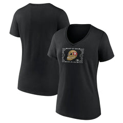 San Francisco 49ers Women's Sugar Skull V-Neck T-Shirt Black | NFL