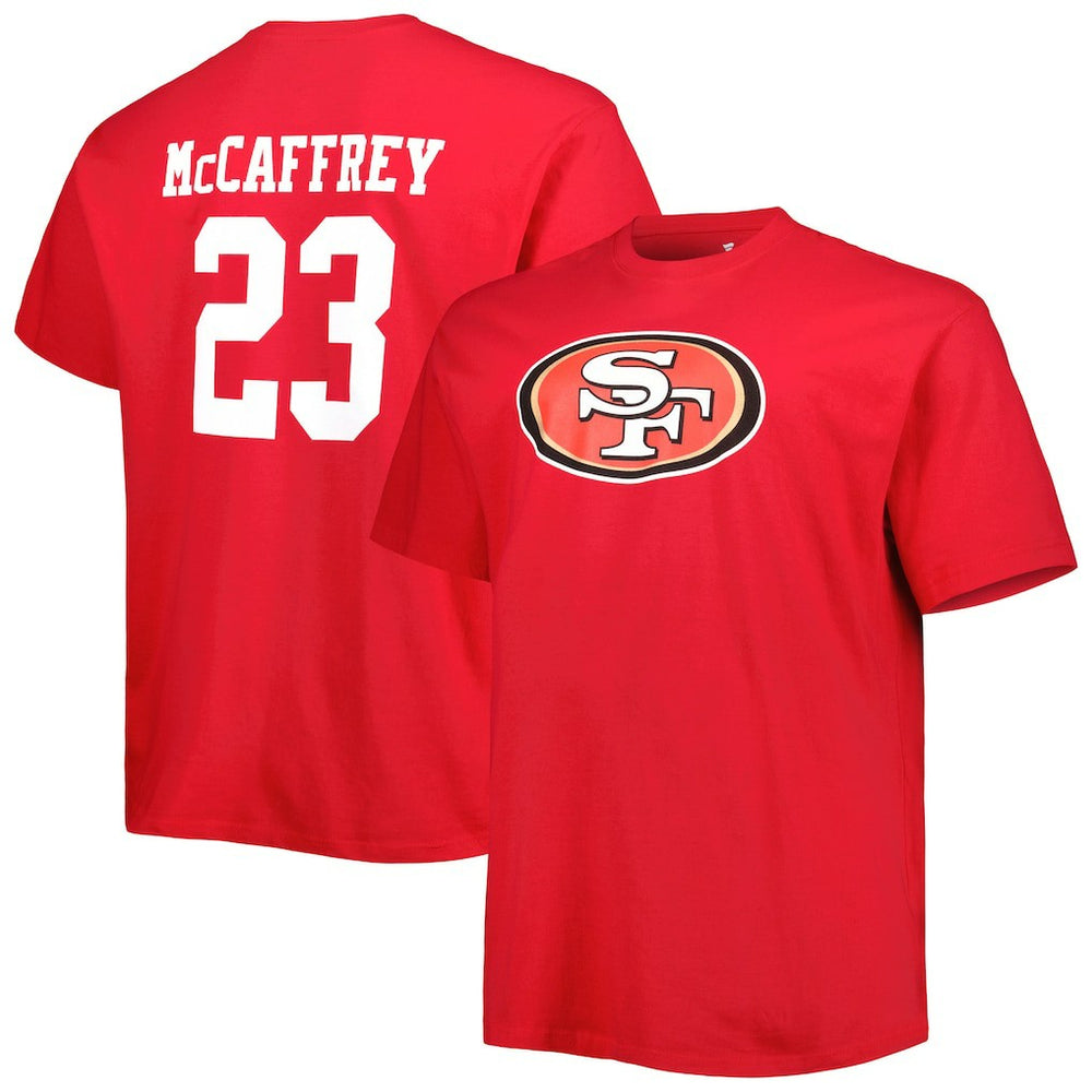 Christian McCaffrey San Francisco 49ers Big & Tall Player Name & Number T-Shirt Scarlet | Fanatics