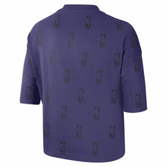 Phoenix Suns Women's Allover NBA Logo Boxy T-Shirt Purple - NBA
