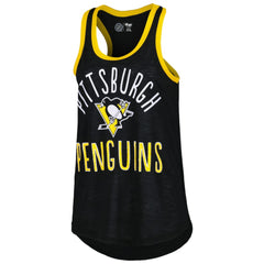 Pittsburgh Penguins G-III 4Her by Carl Banks Women's First Base Racerback Scoop Neck Tank Top - Black - NHL