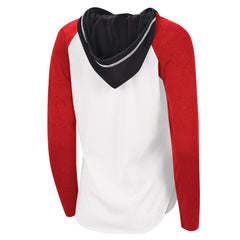 Chicago Blackhawks G-III 4Her by Carl Banks Women's MVP Raglan Lightweight Hooded T-Shirt - White/Heather Red - NHL