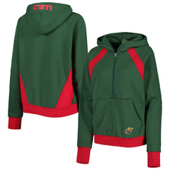 Minnesota Wild Starter Women's Wishbone Half-Zip Hoodie - Green - NHL