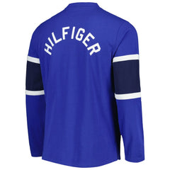 St. Louis Blues Tommy Hilfiger Walter Lace-Up Long Sleeve Top - Blue - NHL