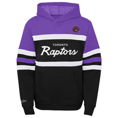 Toronto Raptors Youth Hardwood Classics Head Coach Pullover Hoodie Purple/Heather Gray - NBA