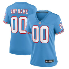 Tennessee Titans Women's Oilers Throwback Custom Game Jersey Light Blue | Nike for Sale