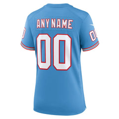 Tennessee Titans Women's Oilers Throwback Custom Game Jersey Light Blue | Nike for Sale