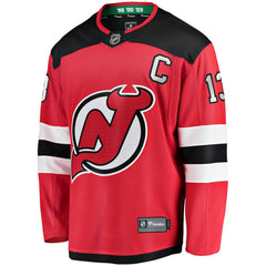 Nico Hischier New Jersey Devils Fanatics Captain Patch Home Breakaway Jersey - Red - NHL