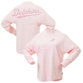 Miami Dolphins Women's Millennial Spirit Jersey T-Shirt Pink | Fanatics