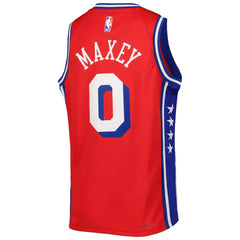 Tyrese Maxey Philadelphia 76ers Jordan Brand Youth Swingman Jersey Statement Edition Red - NBA
