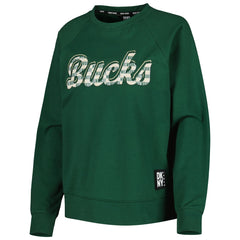 Milwaukee Bucks DKNY Sport Women's Regina Raglan Pullover Sweatshirt Hunter Green - NBA