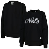 Brooklyn Nets DKNY Sport Women's Regina Raglan Pullover Sweatshirt Black - NBA