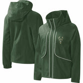 Milwaukee Bucks G-III 4Her by Carl Banks Women's Last Shot Full-Zip Hoodie Hunter Green - NBA