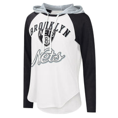 Brooklyn Nets G-III 4Her by Carl Banks Women's MVP Raglan Hoodie Long Sleeve T-Shirt White - NBA