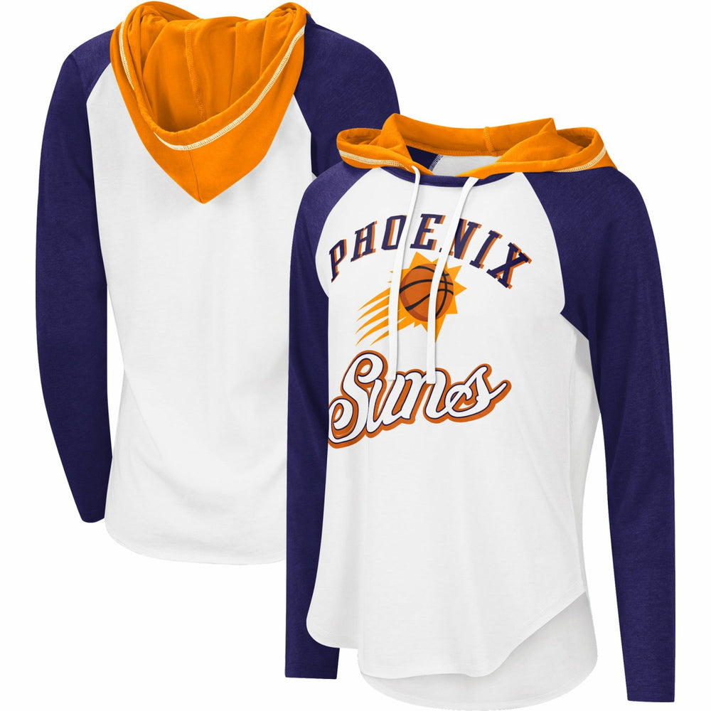 Phoenix Suns G-III 4Her by Carl Banks Women's MVP Raglan Hoodie Long Sleeve T-Shirt White - NBA