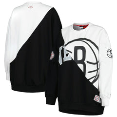 Brooklyn Nets Tommy Jeans Women's Ariel Pullover Sweatshirt Black/White - NBA