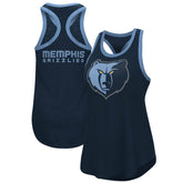 Memphis Grizzlies G-III 4Her by Carl Banks Women's Showdown Scoop-Neck Racerback Tank Top Navy - NBA