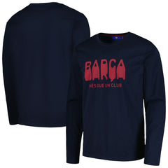 Barcelona Heavy Long Sleeve T-Shirt Navy - FIFA World CUP