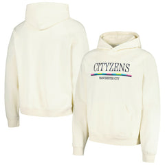 Manchester City Team Stripe Oversized Pullover Hoodie Cream - FIFA World CUP
