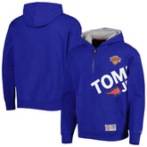 New York Knicks Tommy Jeans Bernard Half-Zip Hoodie Blue - NBA