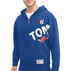 Philadelphia 76ers Tommy Jeans Bernard Half-Zip Hoodie Royal - NBA