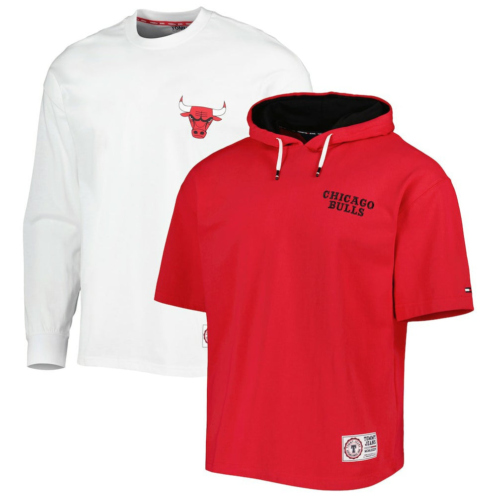 Chicago Bulls Tommy Jeans Matthew 2-In-1 T-Shirt & Hoodie Combo Set Red/White - NBA