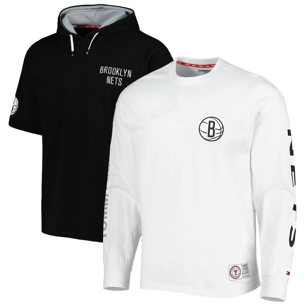 Brooklyn Nets Tommy Jeans Matthew 2-In-1 T-Shirt & Hoodie Combo Set Black/White - NBA