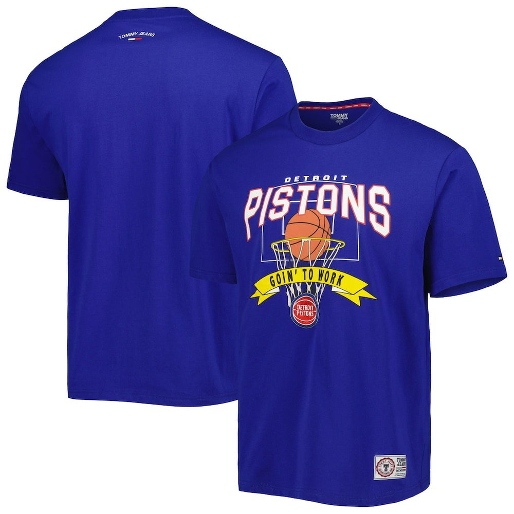 Detroit Pistons Tommy Jeans Tim Backboard T-Shirt Blue - NBA