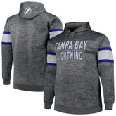Tampa Bay Lightning Big & Tall Stripe Pullover Hoodie - Heather Charcoal - NHL